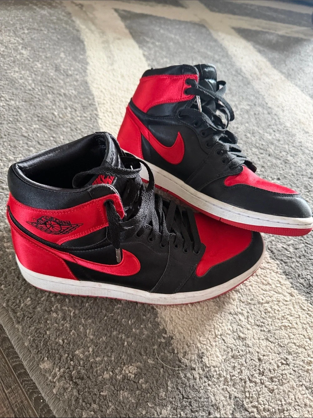Nike Black and Red High-Top Sneakers